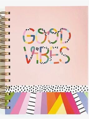 Good Vibes Spiral Notebook - Pink Multicolor Cover